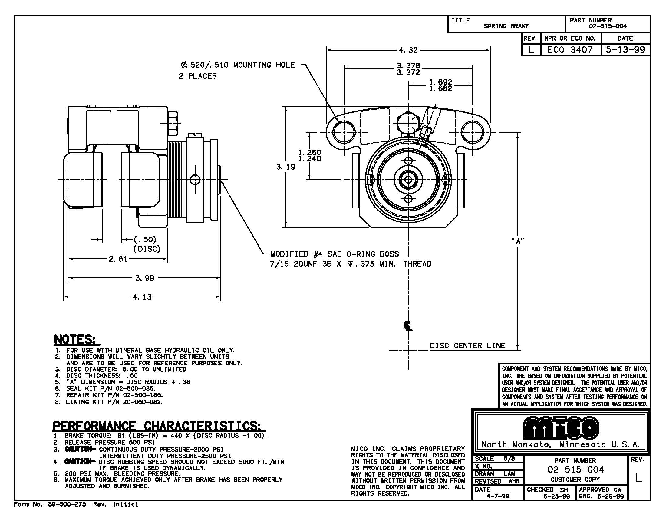 02-515-004 ZF Mico Spring Brake (Hydraulic Oil)