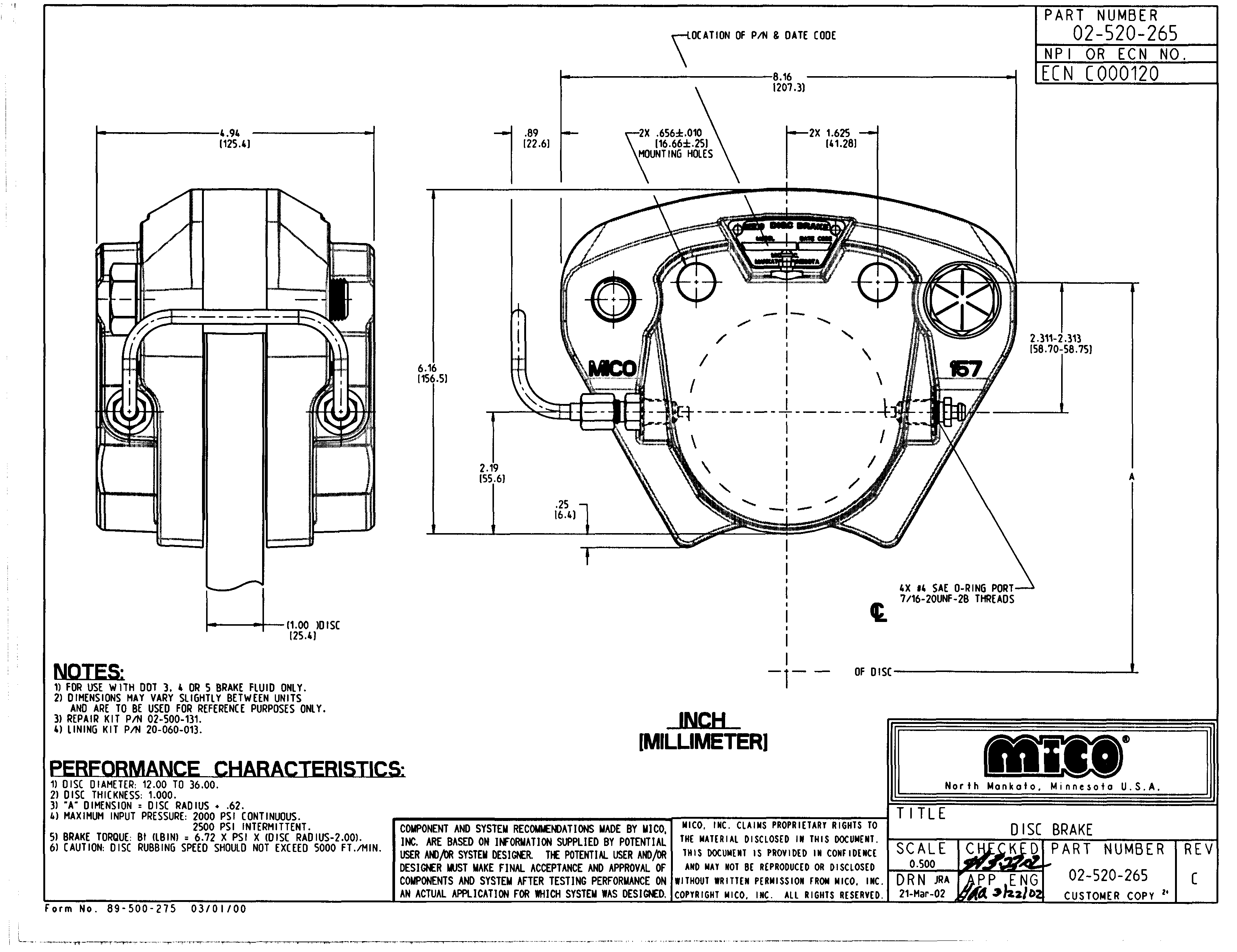 02-520-265 ZF Mico Disc Brake