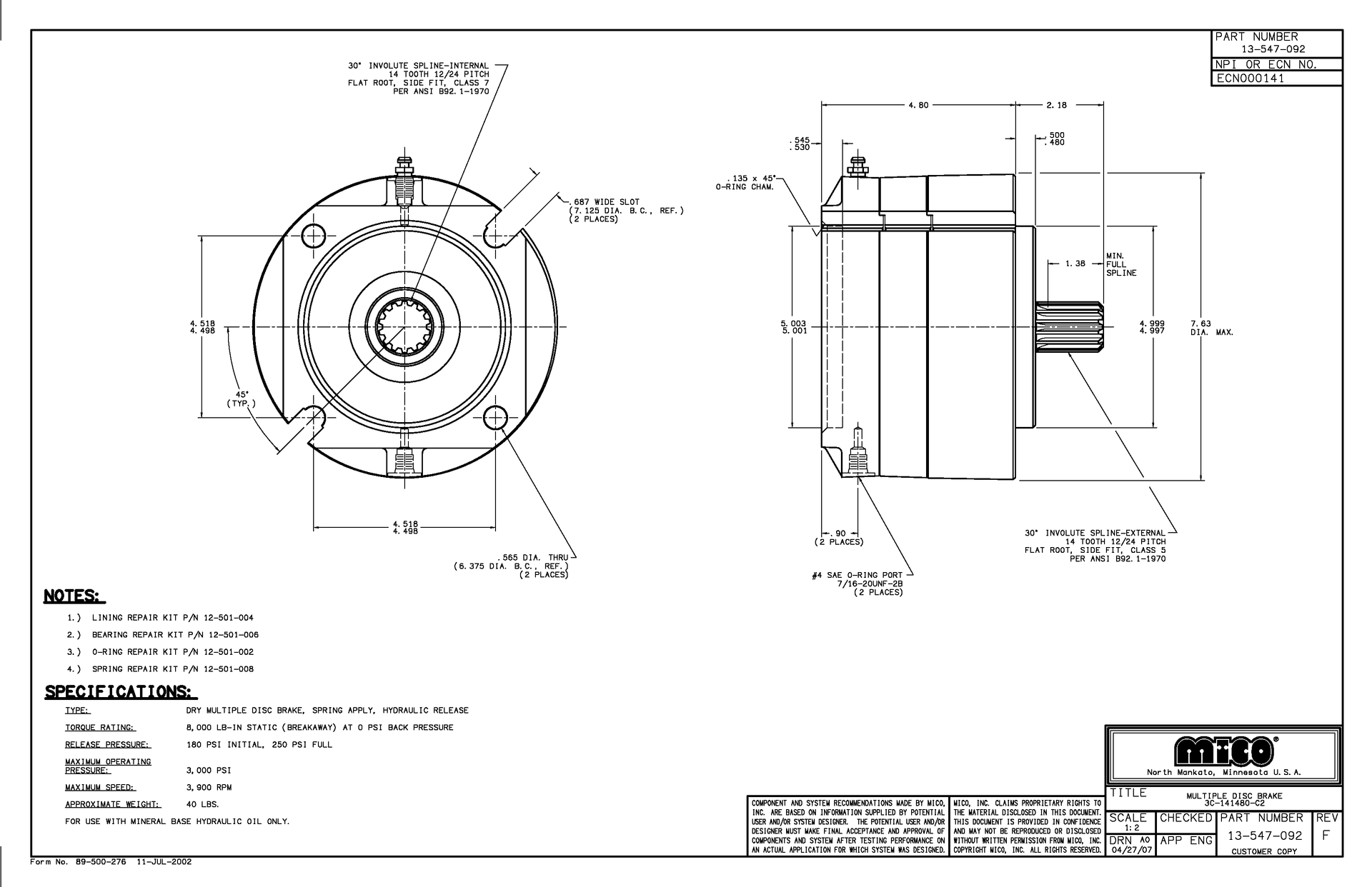 13-547-092 ZF Mico C-Brake · HDPartshouse.com