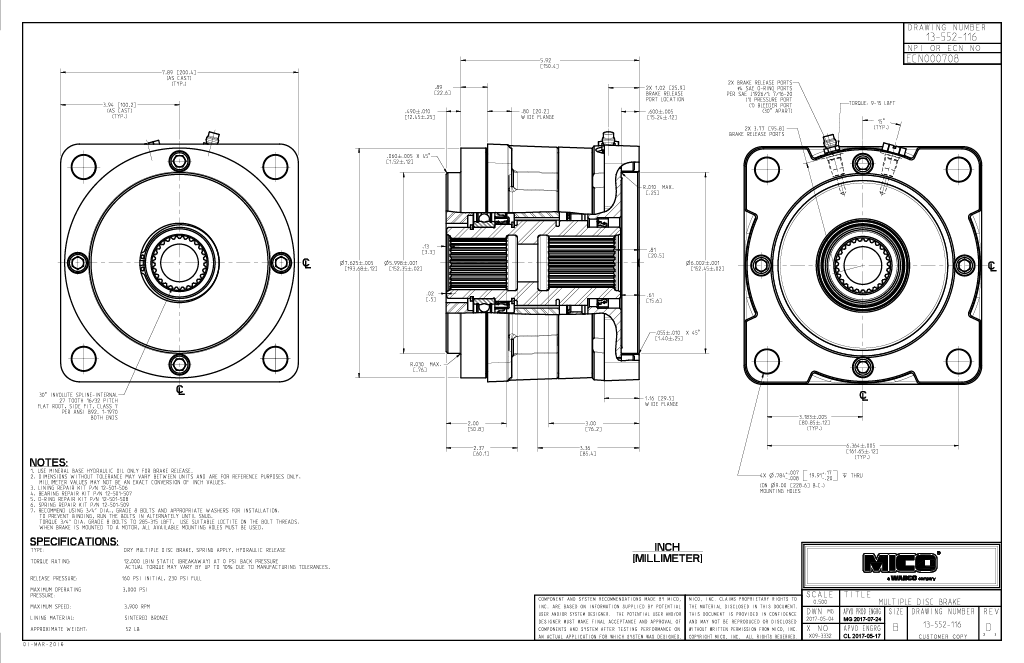 13-552-116 ZF Mico Multiple Disc Brake