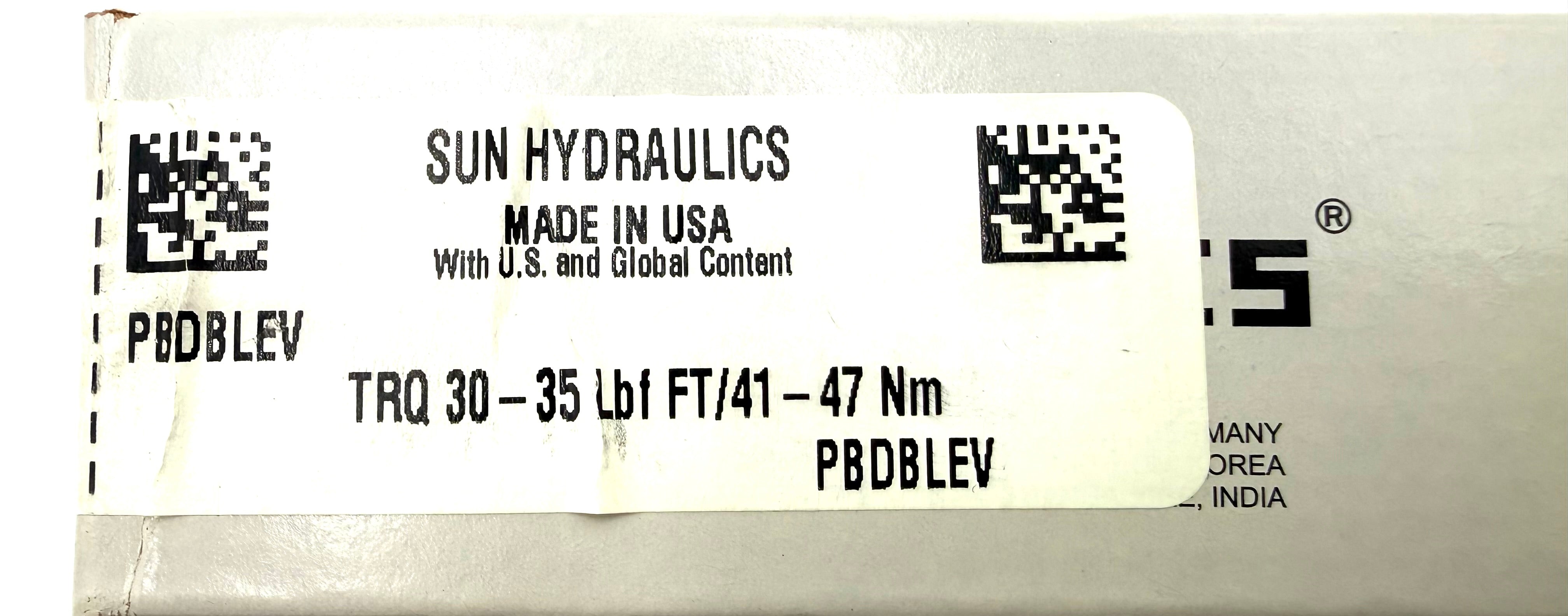 PBDBLEV Sun Hydraulics Pilot Operated Pressure Reducing Valve (New Surplus)